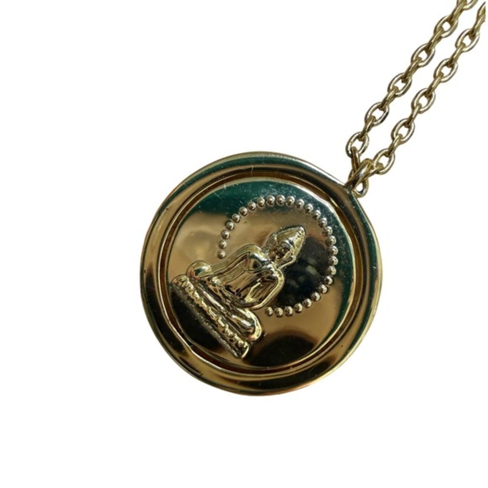 Lulu Dharma Gold Tone Breathe Spinner Pendant Necklace Minimalist Boho Spiritual